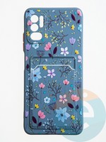 Накладка силиконовая Summer с кардхолдером для Poco M3 Pro/Redmi Note 10 5G синяя