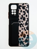 Накладка силиконовая Summer с кардхолдером для Poco M4 Pro 4G черная