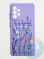 Накладка силиконовая Summer с кардхолдером для Samsung Galaxy A52 сиреневая