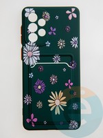 Накладка силиконовая Summer с кардхолдером для Samsung Galaxy A73 зеленая