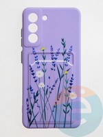 Накладка силиконовая Summer с кардхолдером для Samsung Galaxy S21FE сиреневая