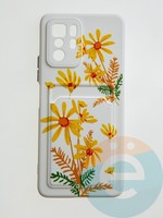 Накладка силиконовая Summer с кардхолдером для Xiaomi Redmi Note 10 Pro 5G бежевая