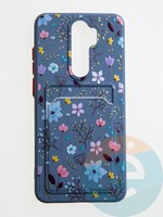 Накладка силиконовая Summer с кардхолдером для Xiaomi Redmi Note 8 Pro синяя