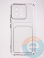 Накладка силиконовая с кардхолдером для Xiaomi Mi 13 прозрачная