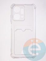 Накладка силиконовая с кардхолдером и усиленными углами для Huawei Honor X7A прозрачная