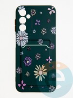 Накладка силиконовая Summer с кардхолдером для Samsung Galaxy A14 зеленая