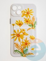 Накладка силиконовая Summer с кардхолдером для Apple iPhone 15 Ultra бежевая