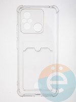 Накладка силиконовая с кардхолдером и усиленными углами для Xiaomi Redmi 12C прозрачная