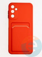 Накладка силиконовая Winter с кардхолдером для Samsung Galaxy A24 красная