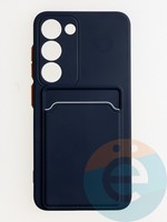 Накладка силиконовая Winter с кардхолдером для Samsung Galaxy S23 синяя