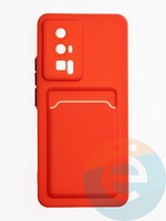 Накладка силиконовая Winter с кардхолдером для Poco F5 Pro красная