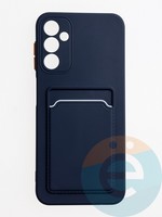 Накладка силиконовая Winter с кардхолдером для Samsung Galaxy A14 синяя