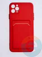 Накладка силиконовая Winter с кардхолдером для Apple iPhone 11 Pro Max красная