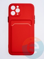 Накладка силиконовая Winter с кардхолдером для Apple iPhone 11 Pro красная