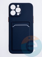 Накладка силиконовая Winter с кардхолдером для Apple iPhone 13 Pro Max синяя