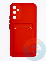 Накладка силиконовая Winter с кардхолдером для Samsung Galaxy A34 красная