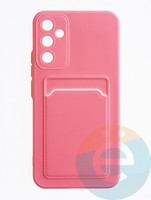 Накладка силиконовая Winter с кардхолдером для Samsung Galaxy A34 розовая