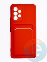 Накладка силиконовая Winter с кардхолдером для Samsung Galaxy A53 красная