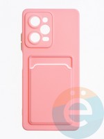 Накладка силиконовая Winter с кардхолдером для Poco X5 Pro/Redmi Note 12 Pro 5G розовая