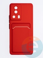 Накладка силиконовая Winter с кардхолдером для Xiaomi Mi 13 Lite красная