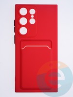 Накладка силиконовая Winter с кардхолдером для Samsung Galaxy S23 Ultra красная