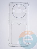 Накладка силиконовая с кардхолдером и усиленными углами для Realme 11 Pro прозрачная