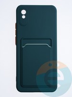 Накладка силиконовая Winter с кардхолдером для Xiaomi Redmi 9A зеленая