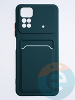Накладка силиконовая Winter с кардхолдером для Xiaomi Redmi Note 11/11S зеленая