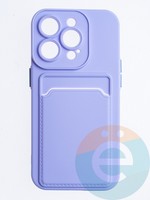 Накладка силиконовая Winter с кардхолдером для Apple iPhone 14 Pro сиреневая