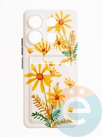 Накладка силиконовая Summer с кардхолдером для Xiaomi Redmi Note 13 Pro бежевая