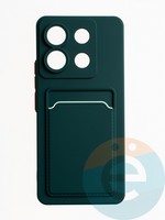 Накладка силиконовая Winter с кардхолдером для Xiaomi Redmi Note 13 Pro зеленая