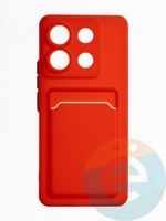 Накладка силиконовая Winter с кардхолдером для Xiaomi Redmi Note 13 Pro красная