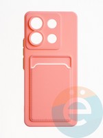 Накладка силиконовая Winter с кардхолдером для Xiaomi Redmi Note 13 Pro розовая