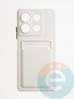 Накладка силиконовая Winter с кардхолдером для Xiaomi Redmi Note 13 белая