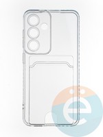 Накладка силиконовая с кардхолдером для Samsung Galaxy S24 прозрачная
