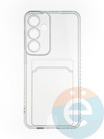Накладка силиконовая с кардхолдером для Samsung Galaxy S24 Ultra прозрачная