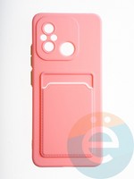 Накладка силиконовая Winter с кардхолдером для Xiaomi Redmi12C/Poco C55 розовая