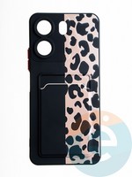 Накладка силиконовая Summer с кардхолдером для Xiaomi Redmi 13C черная