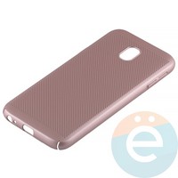 Накладка пластиковая перфорированная на Samsung Galaxy J3 SM-J330 (2017) розовая