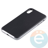 Накладка комбинированная Spigen на Apple iPhone X серебристая