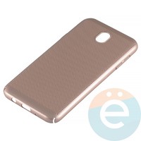 Накладка пластиковая перфорированная на Samsung Galaxy J7 SM-J720/730 (2017) золотистая
