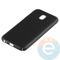 Накладка пластиковая перфорированная на Samsung Galaxy J3 SM-J330 (2017) черная