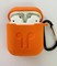 Чехол силиконовый для наушников Apple AirPods с карабином оранжевый