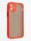 Накладка пластиковая с силиконовой окантовкой с защищенной камерой для iPhone 12 mini красная - фото 42248